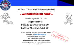Stage de Pâques        &quot;Au bonheur du Foot&quot;