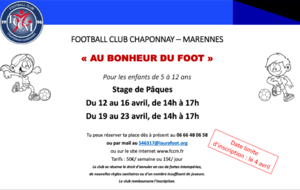 Stage de Pâques         Au bonheur du Foot 