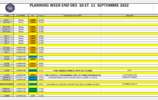 Planning du Week-end (10 et 11 Septembre)